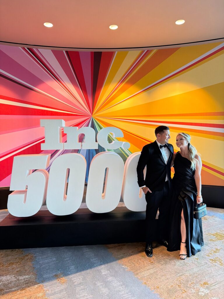 Paul Desisto, founder of PD Talent, and Kate Lissova at the 2026 Inc. 5000 Gala in Dallas