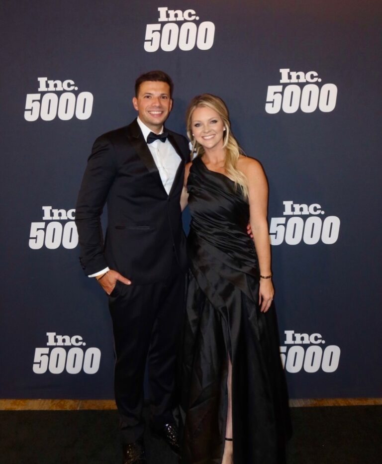 Paul Desisto, founder of PD Talent, and Kate Lissova on the red carpet at the 2026 Inc. 5000 Gala